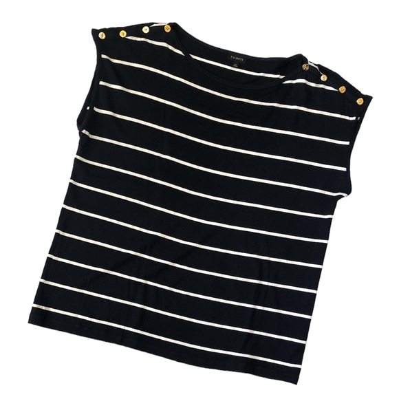 Talbots Navy White Striped Tee - Picture 7 of 7